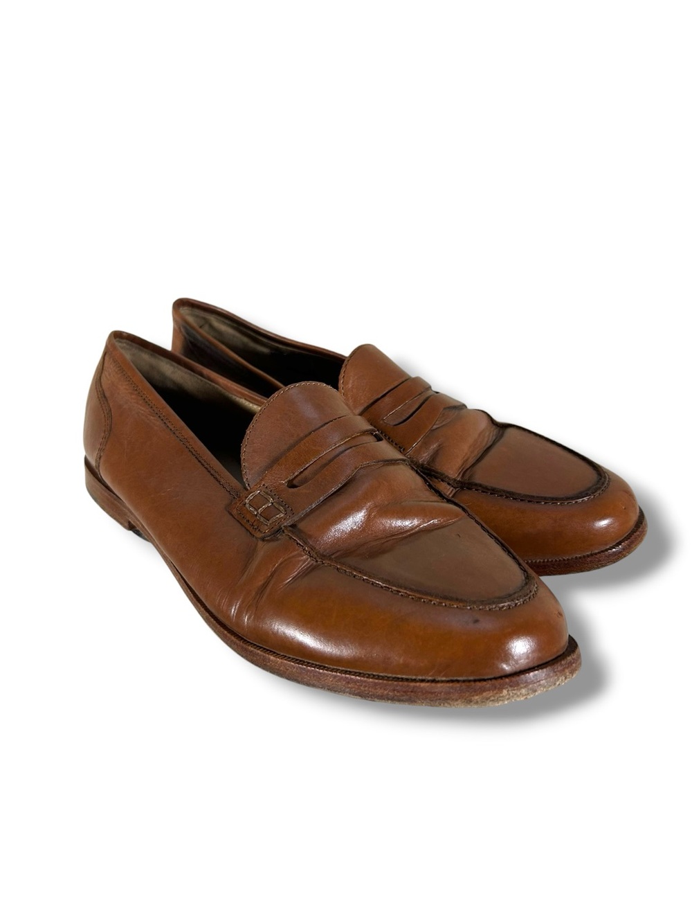 Women’s J.Crew Ryan Brown Leather Penny Loafers Size 10